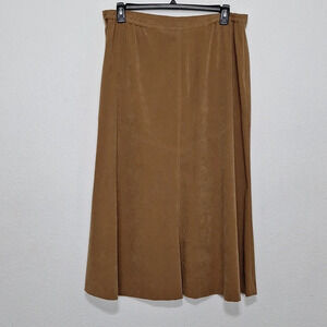 JM Collection Faux Suede Western A-Line Coastal Cowgirl Maxi Skirt Plus Size 16W